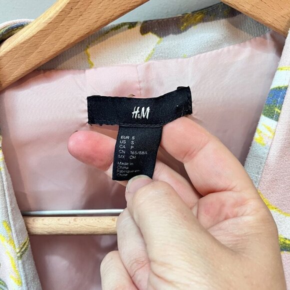 H&M Crane Print Kimono Jacket in Blush - Size S - Picture 4 of 5